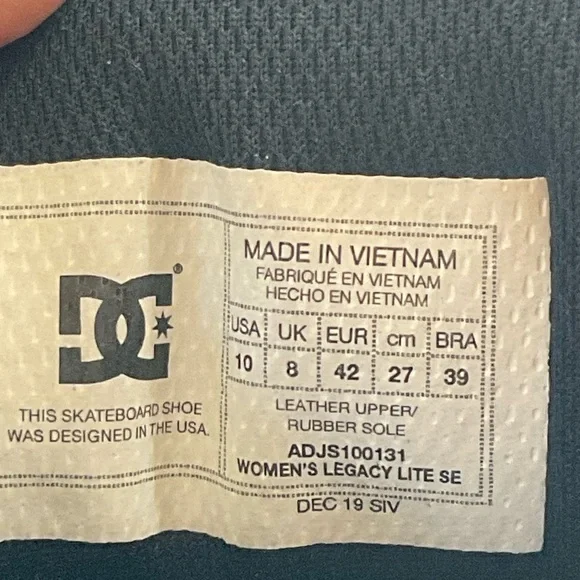 DC‎ Shoes Womens Camo Black Skate Sneakers Running Legacy Lite Size 10 - Picture 7 of 9